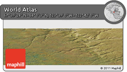 Satellite Panoramic Map of the Area around 67°&nbsp;49'&nbsp;45"&nbsp;N,&nbsp;123°&nbsp;10'&nbsp;30"&nbsp;W