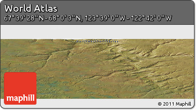 Satellite Panoramic Map of the Area around 67°&nbsp;49'&nbsp;45"&nbsp;N,&nbsp;123°&nbsp;10'&nbsp;30"&nbsp;W