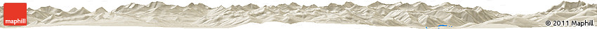 Shaded Relief Horizon Map of the Area around 67° 49' 45" N, 151° 13' 29" W