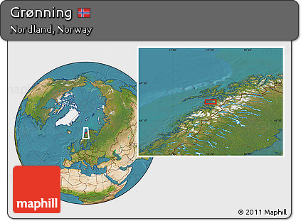 Satellite Location Map of Grønning