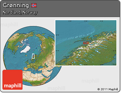 Satellite Location Map of Grønning