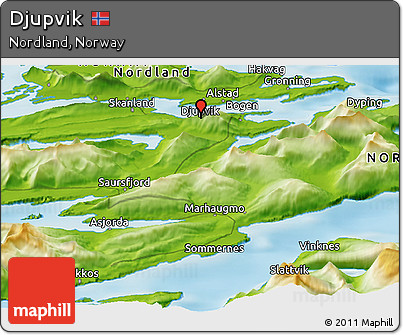 Physical Panoramic Map of Djupvik