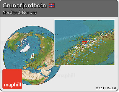 Satellite Location Map of Grunnfjordbotn