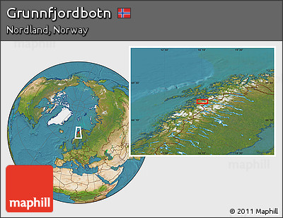 Satellite Location Map of Grunnfjordbotn