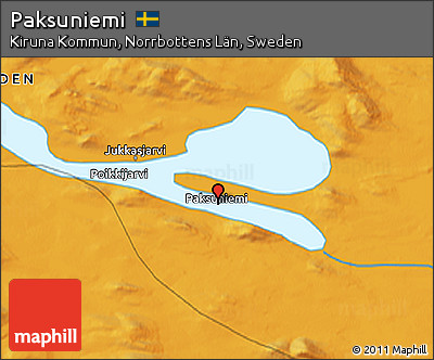 Political 3D Map of Paksuniemi