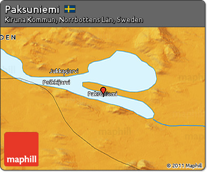 Political 3D Map of Paksuniemi