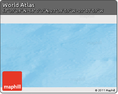 Shaded Relief 3D Map of the Area around 67° 49' 45" N, 21° 10' 29" W