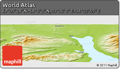 Physical Panoramic Map of the Area around 67° 49' 45" N, 34° 4' 30" E