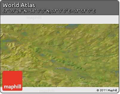 Satellite 3D Map of the Area around 67° 49' 45" N, 37° 28' 30" E
