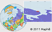 Political Location Map of the area around 67° 49' 45" N, 40° 1' 29" E
