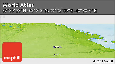 Physical Panoramic Map of the Area around 67° 49' 45" N, 40° 1' 29" E