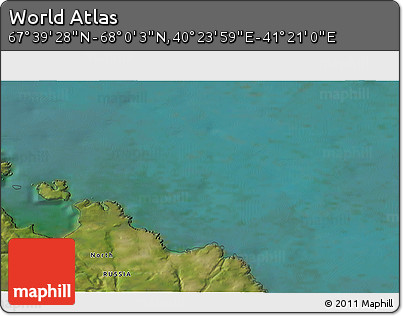 Satellite 3D Map of the Area around 67° 49' 45" N, 40° 52' 30" E