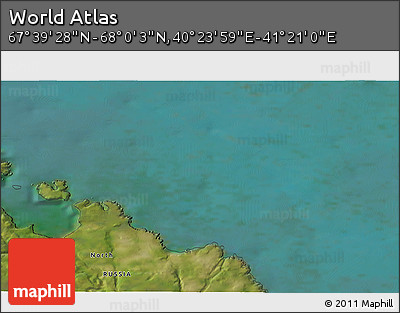 Satellite 3D Map of the Area around 67° 49' 45" N, 40° 52' 30" E