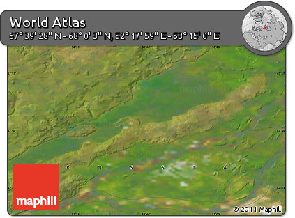 Satellite Map of the Area around 67° 49' 45" N, 52° 46' 29" E