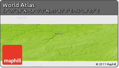 Physical Panoramic Map of the Area around 67° 49' 45" N, 56° 10' 29" E