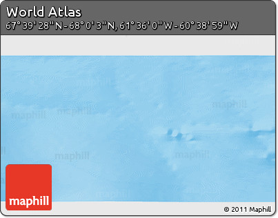 Physical 3D Map of the Area around 67° 49' 45" N, 61° 7' 30" W