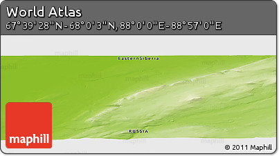 Physical Panoramic Map of the Area around 67° 49' 45" N, 88° 28' 29" E