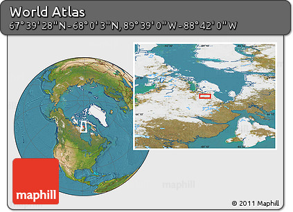 Satellite Location Map of the Area around 67° 49' 45" N, 89° 10' 30" W