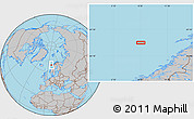 Gray Location Map of the area around 67° 49' 45" N, 8° 34' 29" E