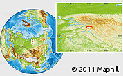 Physical Location Map of the area around 67° 49' 45" N, 93° 34' 29" E