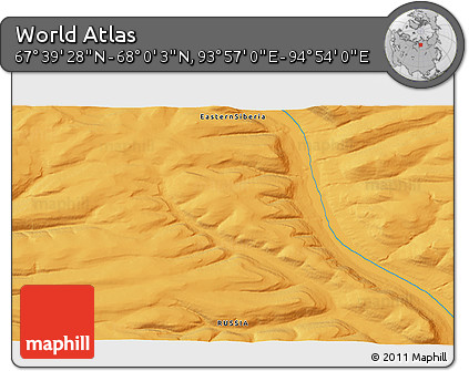 Political 3D Map of the Area around 67° 49' 45" N, 94° 25' 30" E
