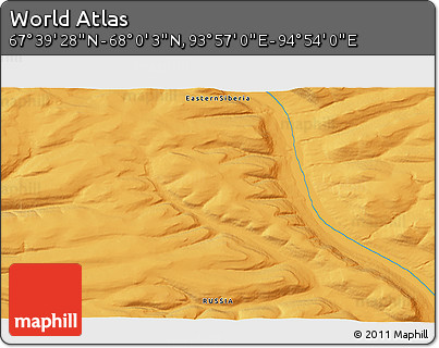 Political 3D Map of the Area around 67° 49' 45" N, 94° 25' 30" E