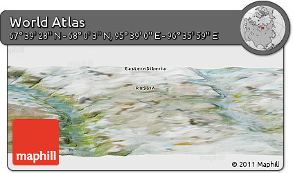 Satellite Panoramic Map of the Area around 67° 49' 45" N, 96° 7' 30" E