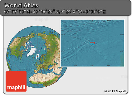 Satellite Location Map of the Area around 68° 8' 7" N, 0° 4' 30" E