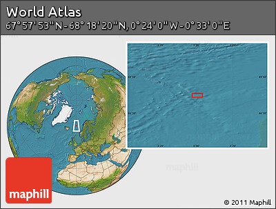 Satellite Location Map of the Area around 68° 8' 7" N, 0° 4' 30" E
