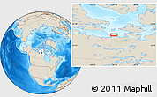 Shaded Relief Location Map of the area around 68° 8' 7" N, 100° 13' 29" W