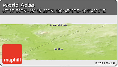 Physical Panoramic Map of the Area around 68° 8' 7" N, 101° 13' 29" E