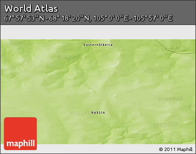 Physical 3D Map of the Area around 68° 8' 7" N, 105° 28' 29" E