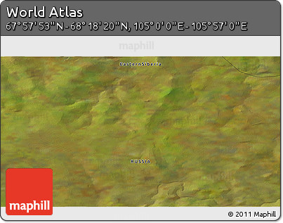 Satellite 3D Map of the Area around 68° 8' 7" N, 105° 28' 29" E