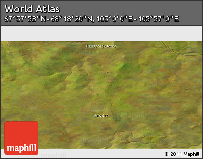 Satellite 3D Map of the Area around 68° 8' 7" N, 105° 28' 29" E