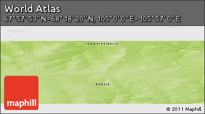 Physical Panoramic Map of the Area around 68° 8' 7" N, 105° 28' 29" E