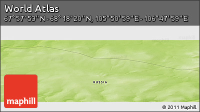Physical Panoramic Map of the Area around 68° 8' 7" N, 106° 19' 29" E