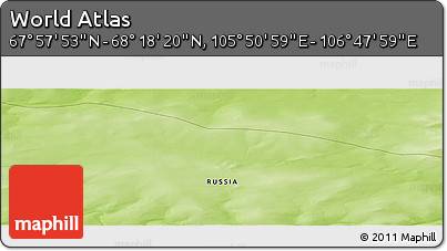 Physical Panoramic Map of the Area around 68° 8' 7" N, 106° 19' 29" E