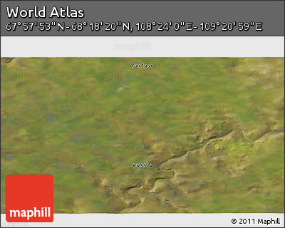 Satellite 3D Map of the Area around 68° 8' 7" N, 108° 52' 30" E
