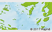 Physical 3D Map of the area around 68° 8' 7" N, 108° 43' 29" W