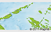 Physical 3D Map of the area around 68° 8' 7" N, 109° 34' 29" W
