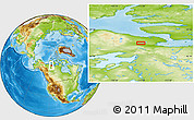 Physical Location Map of the area around 68° 8' 7" N, 117° 13' 29" W