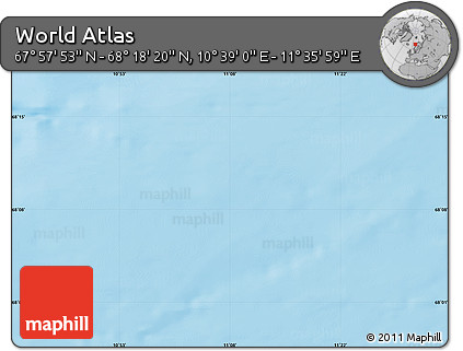 Physical Map of the Area around 68° 8' 7" N, 11° 7' 30" E