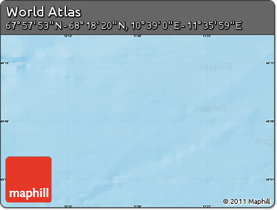 Physical Map of the Area around 68° 8' 7" N, 11° 7' 30" E