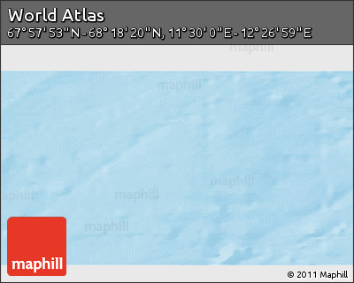 Physical 3D Map of the Area around 68° 8' 7" N, 11° 58' 29" E