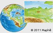 Physical Location Map of the area around 68° 8' 7" N, 128° 16' 30" W