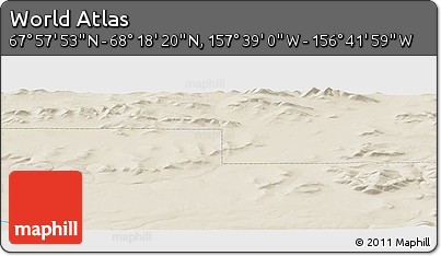 Shaded Relief Panoramic Map of the Area around 68° 8' 7" N, 157° 10' 30" W