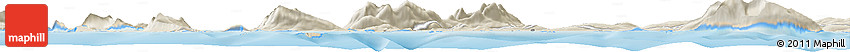 Shaded Relief Horizon Map of the Area around 68° 8' 7" N, 15° 22' 30" E