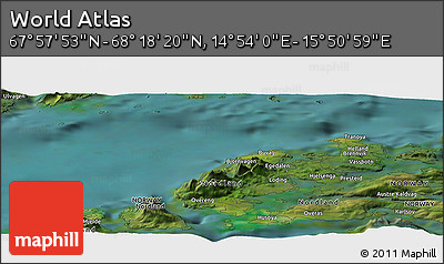 Satellite Panoramic Map of the Area around 68° 8' 7" N, 15° 22' 30" E