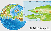 Physical Location Map of the area around 68° 8' 7" N, 162° 16' 30" W