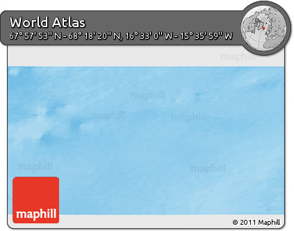 Physical 3D Map of the Area around 68° 8' 7" N, 16° 4' 29" W